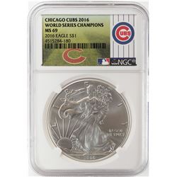 2016 $1 American Silver Eagle Coin NGC MS69 Chicago Cubs World Series