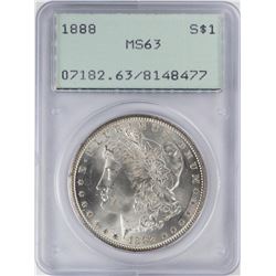 1888 $1 Morgan Silver Dollar Coin PCGS MS63 Old Green Rattler
