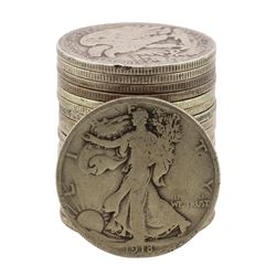 Roll of (20) Assorted Date 1929 and Earlier Walking Liberty Half Dollar Coins