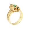 Image 4 : 14KT Yellow Gold 0.70 ctw Emerald and Diamond Ring