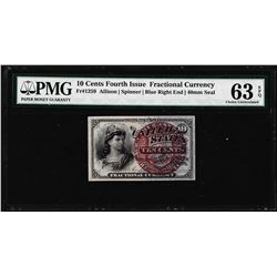 1863 Ten Cents Fourth Issue Fractional Note Fr.1259 PMG Choice Uncirculated 63EPQ