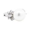 Image 1 : 14KT White Gold 0.50 ctw Diamond and Pearl Ring