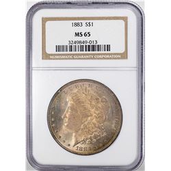 1883 $1 Morgan Silver Dollar Coin NGC MS65 Nice Toning