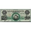 Image 1 : 1800's $1 State Bank at New Brunswick, New Jersey Obsolete Note