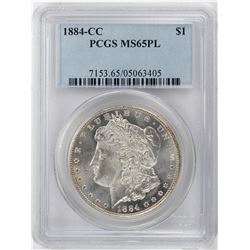 1884-CC $1 Morgan Silver Dollar Coin PCGS MS65 PL