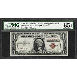 1935A $1 Hawaii Silver Certificate WWII Emergency Note PMG Gem Uncirculated 65EPQ