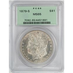 1879-S $1 Morgan Silver Dollar Coin PCGS MS65 OGH