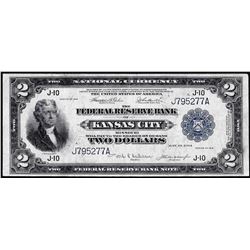 1918 $2 Battleship Federal Reserve Bank Note Kansas City