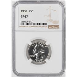 1958 Proof Washington Quarter Coin NGC PF67