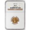 Image 1 : 1928 $2 1/2 Indian Head Quarter Eagle Gold Coin NGC MS62