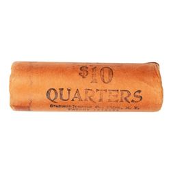 Original Bank Roll of (40) Brilliant Uncirculated 1964 Washington Quarter Coins