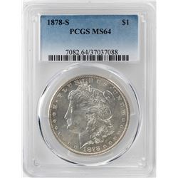 1878-S $1 Morgan Silver Dollar Coin PCGS MS64