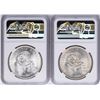 Image 2 : Lot of (2) 1953Mo Mexico Hidalgo Bicentennial 5 Pesos Silver Coins NGC MS64