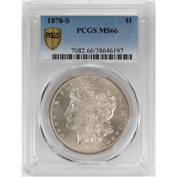 1878-S $1 Morgan Silver Dollar Coin PCGS MS66