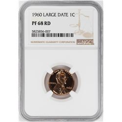 1960 Large Date Proof Lincoln Memorial Cent Coin NGC PF68RD