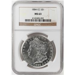 1884-CC $1 Morgan Silver Dollar Coin NGC MS63