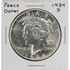 Image 1 : 1934-D $1 Peace Silver  Dollar Coin