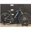 Image 1 : BLACK AND BLUE TREK MARLIN 5 FRONT SUSPENSION MOUNTAIN BIKE WITH FRONT AND REAR DISC BRAKES, 18.5"