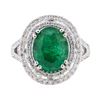 Image 2 : 3.65 ctw Emerald and Diamond Ring - 14KT White Gold