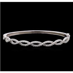 1.45 ctw Diamond Bangle Bracelet - 14KT White Gold