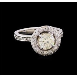 1.55 ctw Diamond Halo Ring - 14KT White Gold