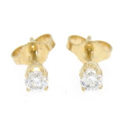 14k Yellow Gold 0.30 ctw G VS2 Round Brilliant Diamond Stud Earrings