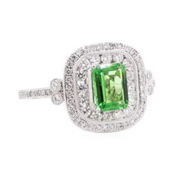 1.21 ctw Tsavorite and Diamond Ring - Platinum