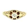 Image 1 : 14k Yellow Gold Old European Cut Diamond Solitaire Engraved Belcher Ring