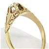 Image 4 : 14k Yellow Gold Old European Cut Diamond Solitaire Engraved Belcher Ring