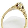 Image 5 : 14k Yellow Gold Old European Cut Diamond Solitaire Engraved Belcher Ring