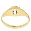 Image 7 : 14k Yellow Gold Old European Cut Diamond Solitaire Engraved Belcher Ring