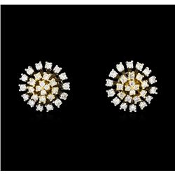 0.67 ctw Diamond Earrings - 14KT Two Tone Gold