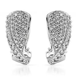 14k White Gold 1.00CTW Diamond Earrings, (I1-I2/G-H)