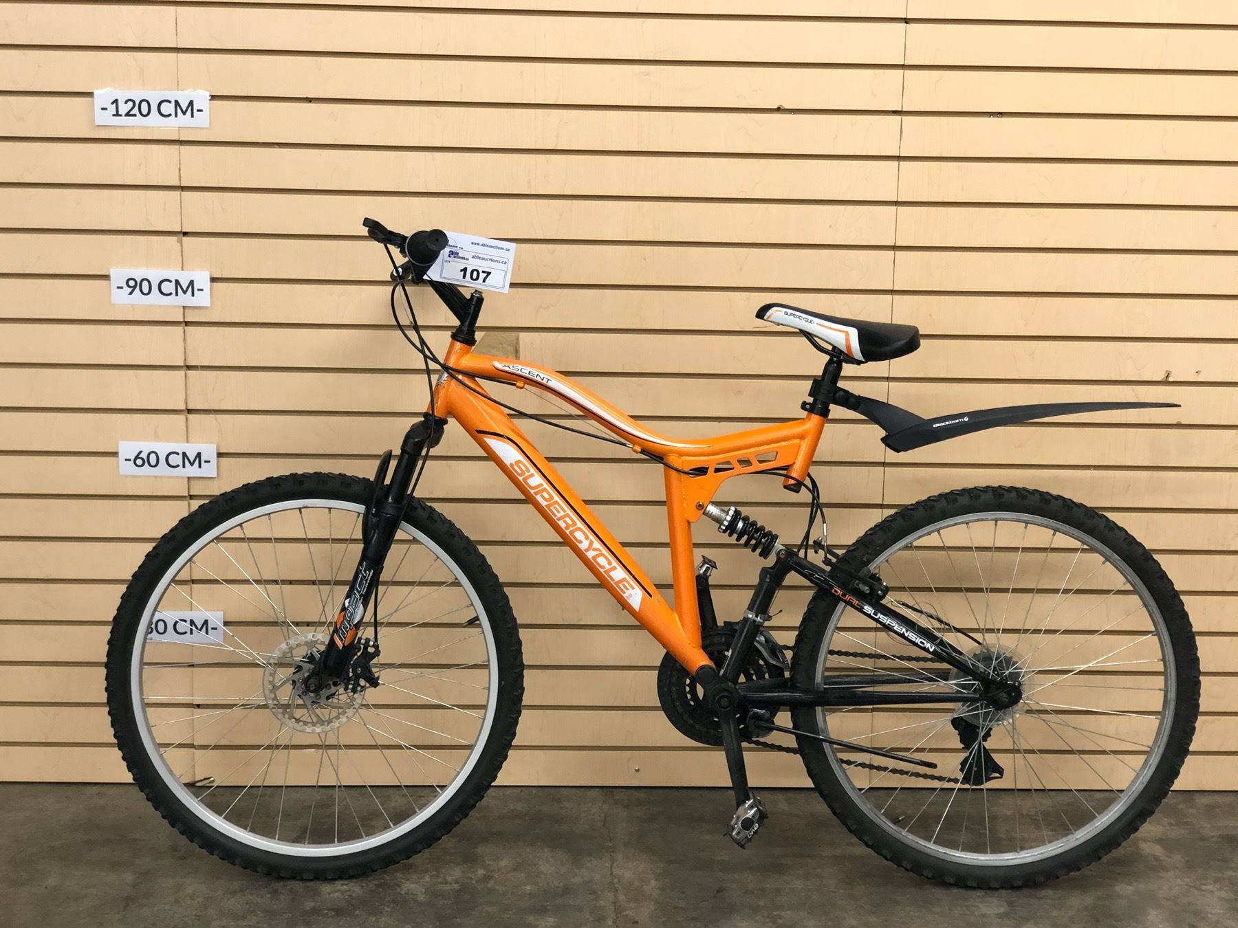 ORANGE SUPERCYCLE ASCENT FULL SUSPENSION MOUNTAIN BIKE WITH FRONT DISC