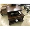 Image 2 : DARK CHERRY SPLIT HEIGHT 3' X 3' COFFEE TABLE