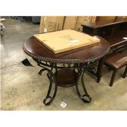 WALNUT INLAID TRADITIONAL DESIGN 4' ROUND TABLE