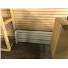 Image 2 : GREY 6' DOUBLE DOOR STORAGE CABINET, 6' WOOD SHELF AND 6 MISC. STEEL RACKING CROSS BEAMS