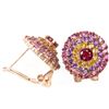 Image 2 : Natural RUBY CITRINE AMETHYST TOURMALINE Earrings