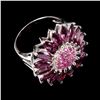 Image 3 : Natural  Pink Ruby Rhodolite Garnet Ring