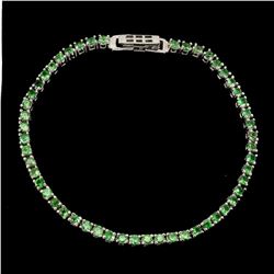 Natural Unheated Round Tsavorite Garnet Bracelet