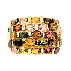 Natural Untreated Multi Color Tourmaline Ring