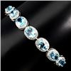 Image 2 : Natural Oval 8x6mm Swiss Blue Topaz Bracelet