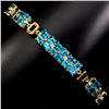 Image 1 : Magnificent Oval & Round AAA Neon Blue Apatite Bracelet