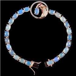 Natural White AAA RAINBOW OPAL RED RUBY Bracelet