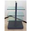 Image 1 : Double-Sided Display Unit w/ 3 Shelves & Rolling Base 26"x26"x 60"H