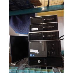 5 COMPUTER BOXES HP AND DELL MONITORS
