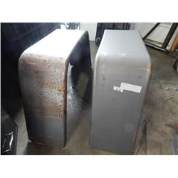 PAIR OF STEEL TRAILER FENDERS - APPROX 10 INCHES WIDE BY 19 INCHES TALL