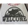 Image 2 : 2 PLASMA CUT METAL WELCOME SIGNS - UNICORN AND FISHING