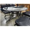 Image 2 : METAL TABLE BASE W/ GLASS AND 6 LEATHER AND METAL CHAIRS
