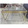 Image 1 : BRASS FRAME COFFEE TABLE W/ GLASS TOP